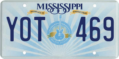 MS license plate YOT469