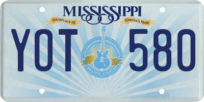 MS license plate YOT580