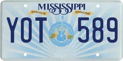 MS license plate YOT589