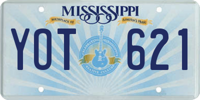MS license plate YOT621