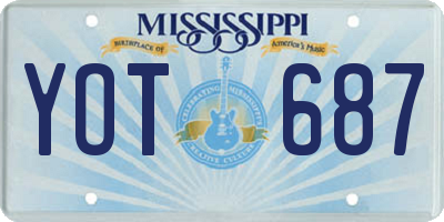MS license plate YOT687