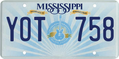 MS license plate YOT758