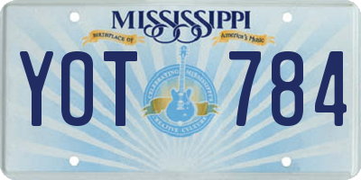 MS license plate YOT784