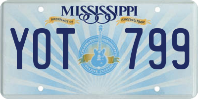 MS license plate YOT799