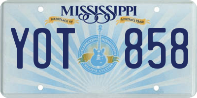MS license plate YOT858