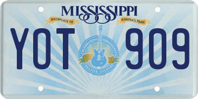MS license plate YOT909