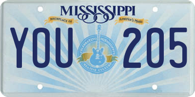 MS license plate YOU205