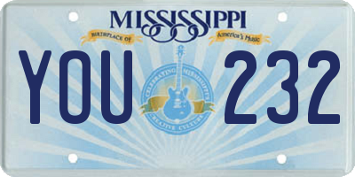 MS license plate YOU232