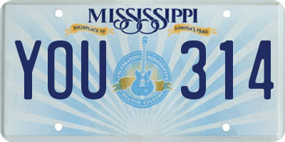 MS license plate YOU314