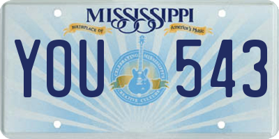 MS license plate YOU543