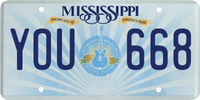 MS license plate YOU668