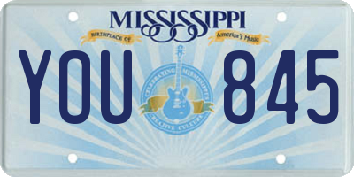 MS license plate YOU845