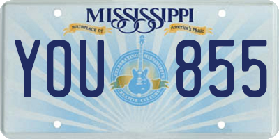 MS license plate YOU855