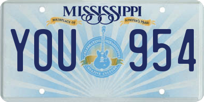 MS license plate YOU954