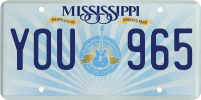 MS license plate YOU965