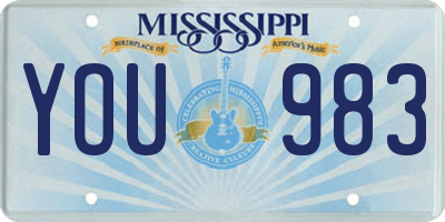 MS license plate YOU983