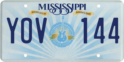 MS license plate YOV144
