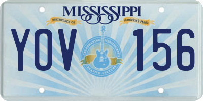 MS license plate YOV156
