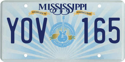MS license plate YOV165