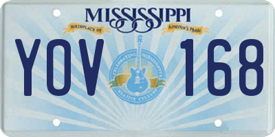 MS license plate YOV168