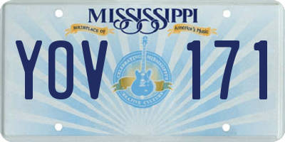 MS license plate YOV171