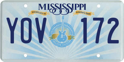 MS license plate YOV172