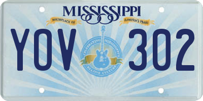 MS license plate YOV302