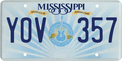 MS license plate YOV357