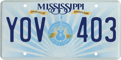 MS license plate YOV403