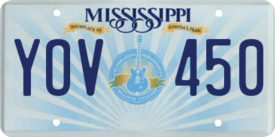 MS license plate YOV450