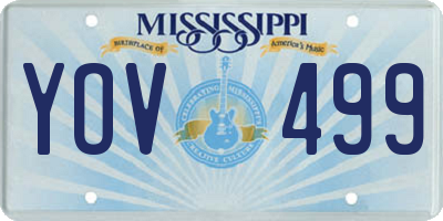 MS license plate YOV499