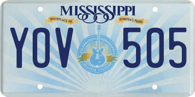 MS license plate YOV505