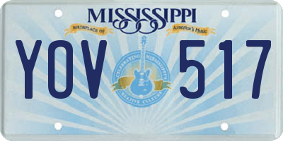 MS license plate YOV517