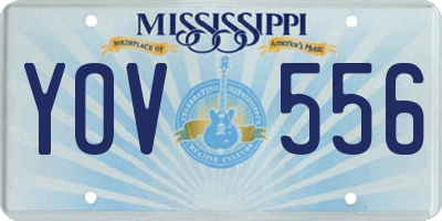 MS license plate YOV556
