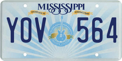 MS license plate YOV564