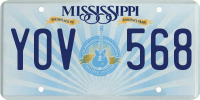 MS license plate YOV568