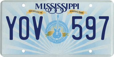 MS license plate YOV597
