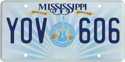 MS license plate YOV606