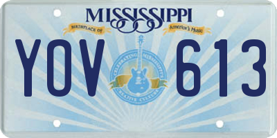 MS license plate YOV613