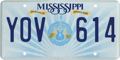 MS license plate YOV614