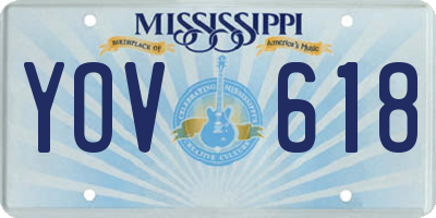 MS license plate YOV618