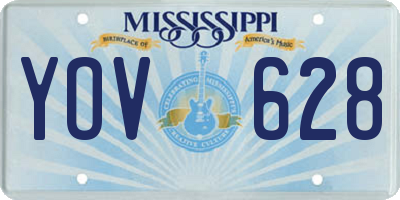 MS license plate YOV628