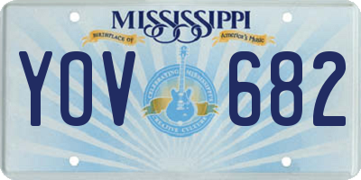 MS license plate YOV682