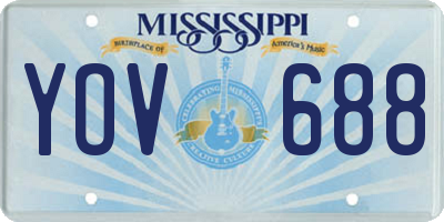 MS license plate YOV688