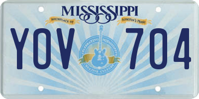MS license plate YOV704