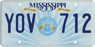 MS license plate YOV712