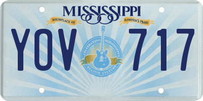 MS license plate YOV717