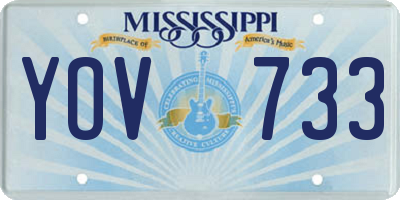 MS license plate YOV733