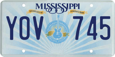 MS license plate YOV745