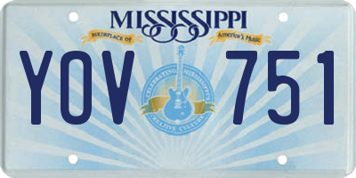 MS license plate YOV751